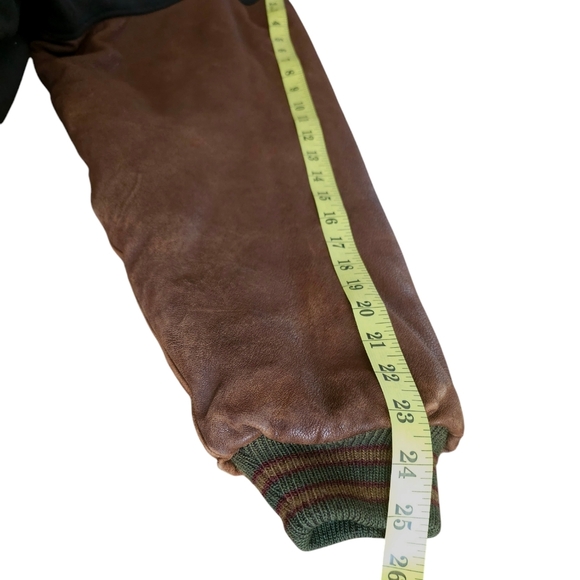 Golden Bear Vintage Men’s Varsity Bomber Loden Stripe Knit Jacket Size Large - Picture 13 of 17